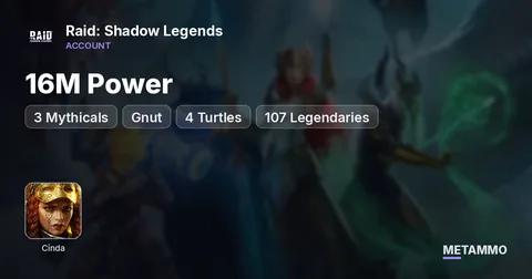 16M Power | 3 Mythicals | Gnut, Cinda | 4 Turtles | 107 Legendaries