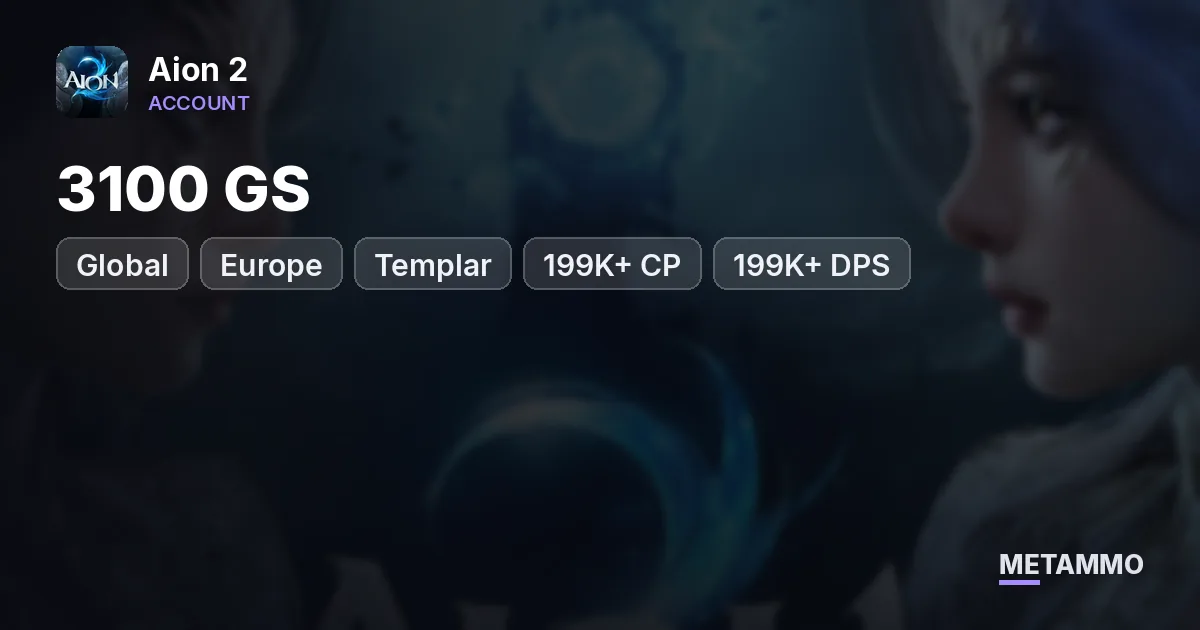Templar | 3100 GS | 199K+ CP | 199K+ DPS | 3 Skills Lv20+ | 50M+ Kina | Global EU Kaisinel Elyos - Aion 2 account summary