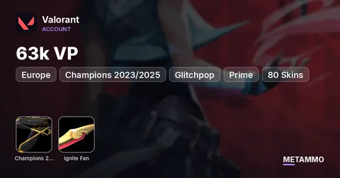 [EU] Champions 2023/2025 | Ignite Fan | Glitchpop | Prime | 63k VP | 80 Skins