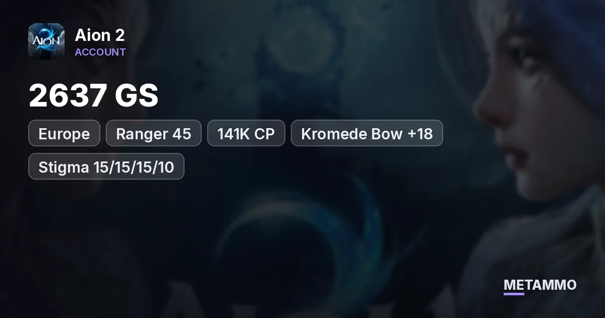 Ranger 45 | 2637 GS | 141K CP | Kromede Bow +18 | Stigma 15/15/15/10 | 5x Gold Arcana | EU Siel Elyos - Aion 2 account summary