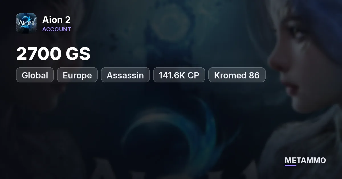 Assassin | 2700 GS | 141.6K CP | Kromed 86 + Nuakum 86 Gear | 3x Gold Arcana | Global EU Israphel Asmodian - Aion 2 account summary