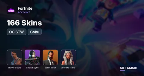 166 Skins | OG STW | Travis Scott | Snake Eyes | John Wick | Goku | Ahsoka Tano
