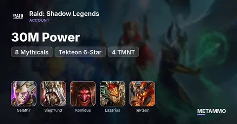 30M Power | 8 Mythicals | Galathir, Siegfrund, Komidus, Lazarius | Tekteon 6-Star | 4 TMNT