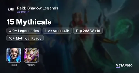 15 Mythicals | Krixia | Galathir | 310+ Legendaries | Live Arena 41K | Top 268 World | 10+ Mythical Relics