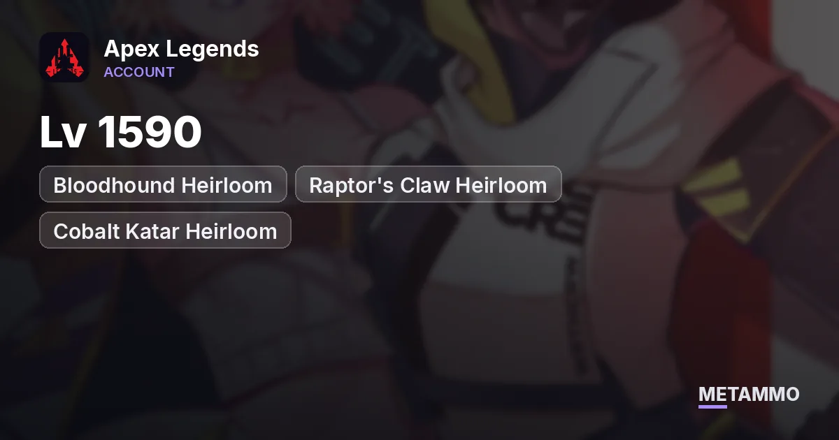 Ash Heirloom Strongest Link | Bloodhound Heirloom | Raptor's Claw Heirloom | Cobalt Katar Heirloom | Lv 1590 - Apex Legends account summary