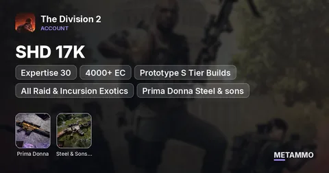 SHD 17K | Expertise 30 | 4000+ EC | Prototype S Tier Builds | All Raid & Incursion Exotics | Prima Donna Steel & sons