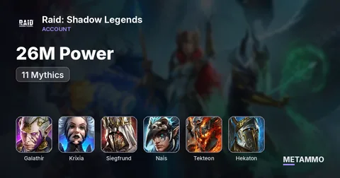 26M Power | 11 Mythics | Galathir, Krixia, Siegfrund, Nais, Tekteon, Hekaton