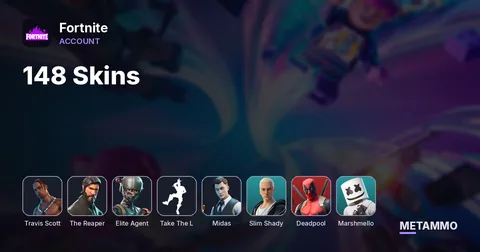 148 Skins | Travis Scott | The Reaper | Elite Agent | Take The L | Gold Midas | Slim Shady | Deadpool | Marshmello