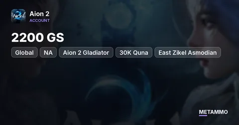 Aion 2 Gladiator | 2200 GS | 30K Quna | Global NA East Zikel Asmodian