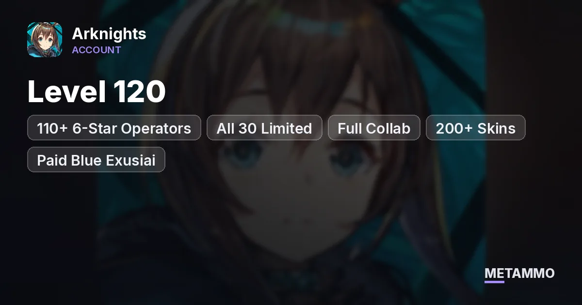 Level 120 | 110+ 6-Star Operators | All 30 Limited | Full Collab | 200+ Skins | Paid Blue Exusiai | 150+ Pulls - Arknights account summary