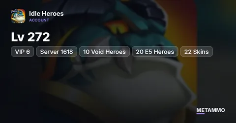 iOS | Lv 272 | VIP 6 | Server 1618 | 10 Void Heroes | 20 E5 Heroes | 22 Skins | 20B Team Power