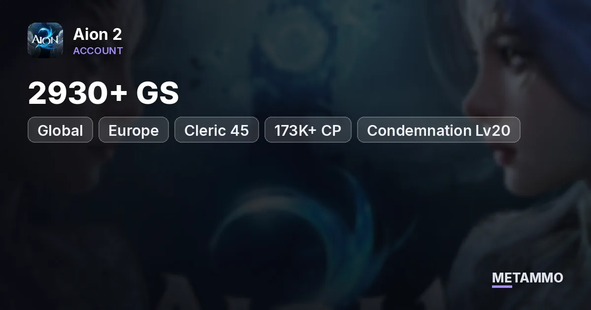 Cleric 45 | 2930+ GS | 173K+ CP | Condemnation Lv20 | 86 Crafted Weapon | Global EU Kaisinel Elyos - Aion 2 account summary