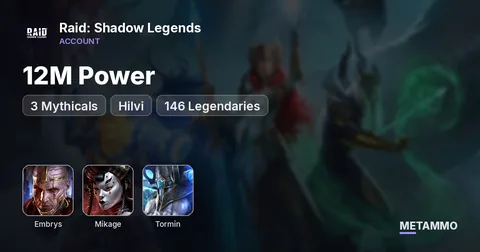 12M Power | 3 Mythicals | Embrys, Mikage | Tormin + Hilvi | 146 Legendaries