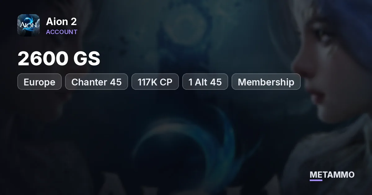 Chanter 45 | 2600 GS | 117K CP | 1 Alt 45 | Membership | EU Siel Elyos - Aion 2 account summary