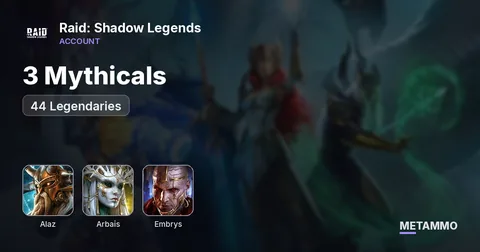 3 Mythicals | Alaz, Arbais, Embrys | 44 Legendaries