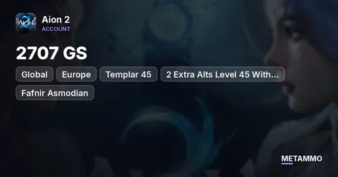 Templar 45 | 2707 GS | 2 Extra Alts Level 45 With 1390 GS | Global EU Fafnir Asmodian