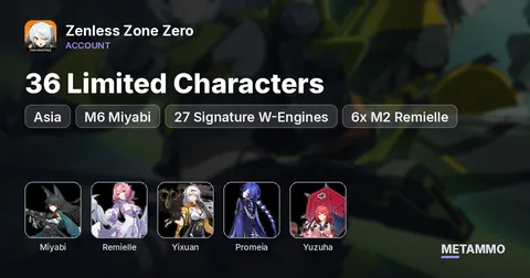 Asia | M6 Miyabi | 36 Limited Characters + 27 Signature W-Engines | 6x M2 Remielle, Yixuan, Promeia, Yuzuha