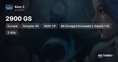 Templar 45 | 2900 GS | 160K CP | 86 Enraged Kromede's Sword +15 | 3 Alts | Membership | EU Zikel Asmodian