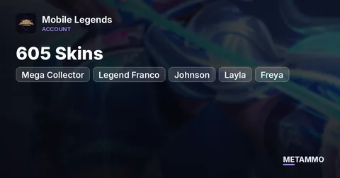 Mega Collector | 605 Skins | Legend Franco + Johnson + Layla + Freya | KOF Karina + Dyrrot | Naruto Julian