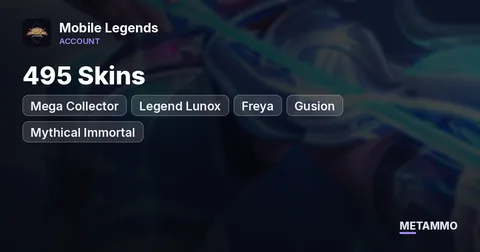 Mega Collector | 495 Skins | Legend Lunox + Freya + Gusion | Mythical Immortal | 60% WR