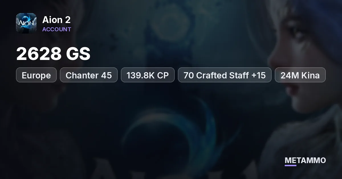 Chanter 45 | 2628 GS | 139.8K CP | 70 Crafted Staff +15 | 24M Kina | Membership | EU Tiamat Elyos - Aion 2 account summary