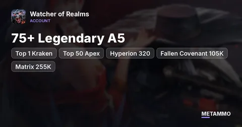 Top 1 Kraken | 75+ Legendary A5 | Top 50 Apex | Hyperion 320 | Fallen Covenant 105K+ | Matrix 255K+