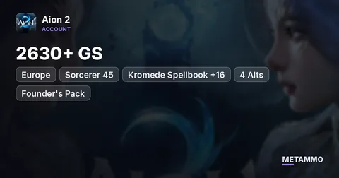 Sorcerer 45 | 2630+ GS | Kromede Spellbook +16 | 4 Alts | Founder's Pack | EU Vaizel Elyos