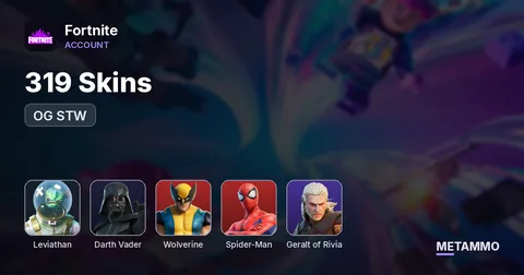 319 Skins | OG STW | Leviathan | Darth Vader | Wolverine | Spider-Man | Geralt of Rivia