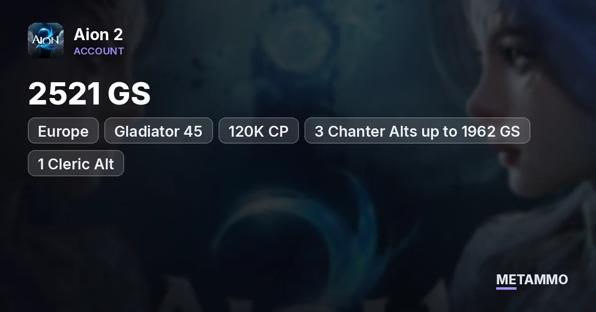 Gladiator 45 | 2521 GS | 120K CP | 3 Chanter Alts up to 1962 GS | 1 Cleric Alt | EU Israphel Asmodian - Aion 2 account summary