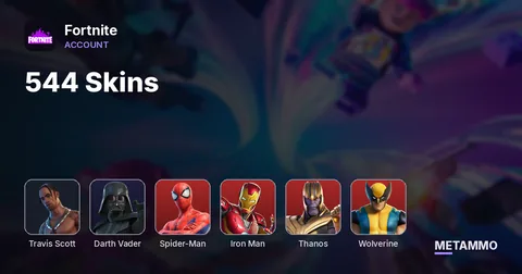 544 Skins | Travis Scott | Darth Vader | Spider-Man | Iron Man | Thanos | Wolverine