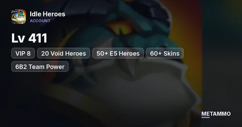 Android | Lv 411 | VIP 8 | 20 Void Heroes | 50+ E5 Heroes | 60+ Skins | 6B2 Team Power