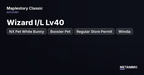 Wizard I/L Lv40 | NX Pet White Bunny | Booster Pet | Regular Store Permit | Windia