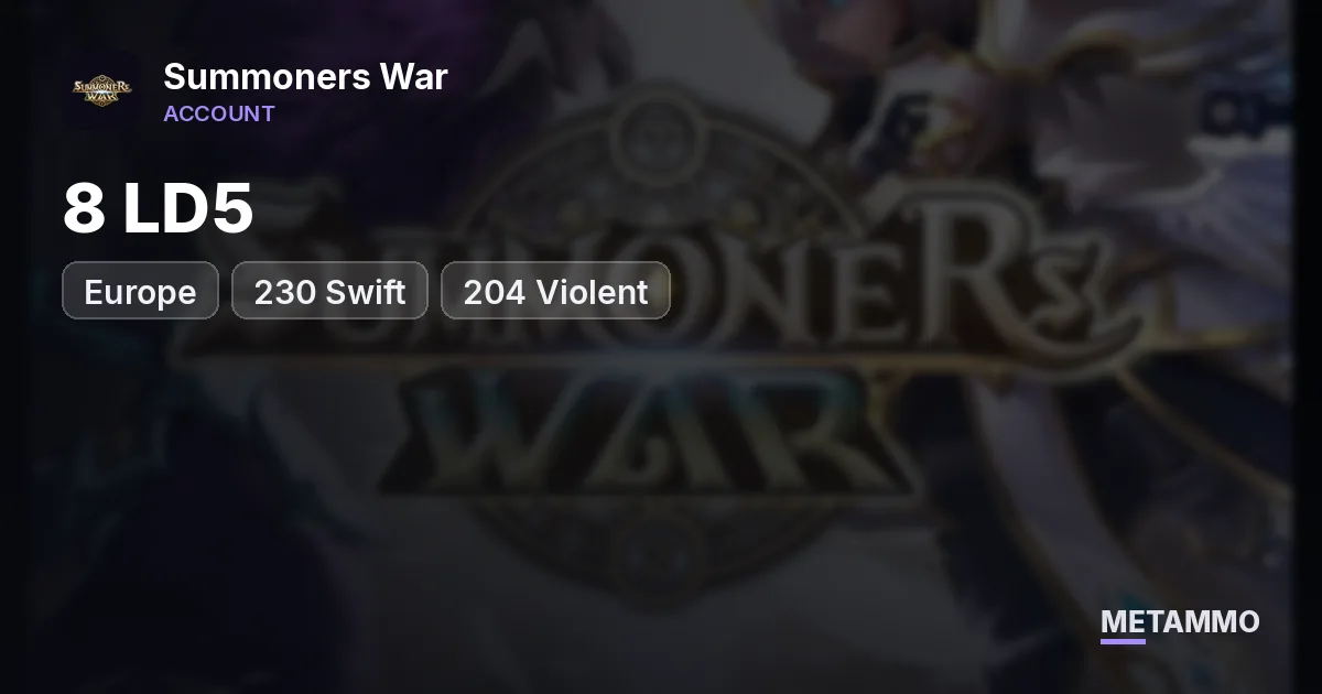 EU | 8 LD5 | +230 Swift | +204 Violent - Summoners War account summary