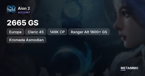 Cleric 45 | 2665 GS | 149K CP | Ranger Alt 1800+ GS | EU Kromede Asmodian