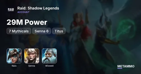 29M Power | 7 Mythicals | Nais, Senna 6* | Titus + Wixwell