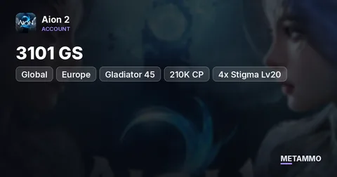 Gladiator 45 | 3101 GS | 210K CP | 4x Stigma Lv20 | BiS Genus | Battle Pass | Global EU Ereshkigal Asmodian