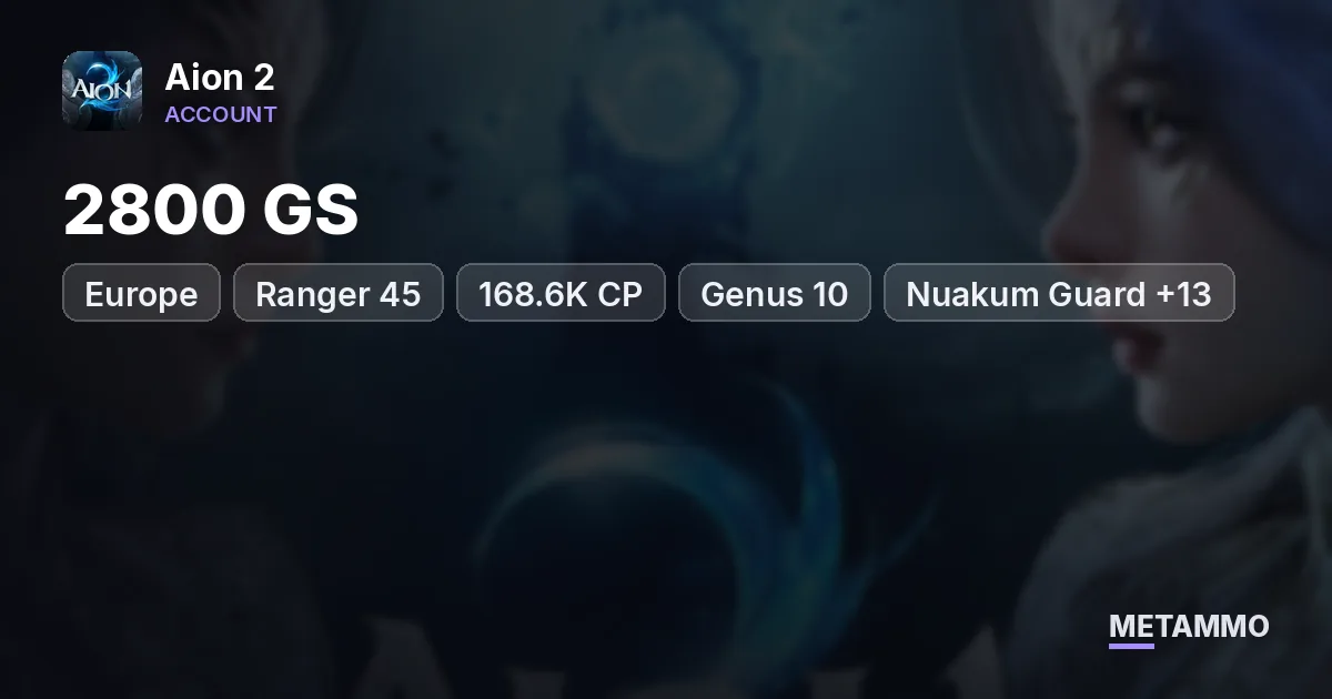 Ranger 45 | 2800 GS | 168.6K CP | Genus 10 | Nuakum Guard +13 | 5 Alts | EU Lumiel Asmodian - Aion 2 account summary