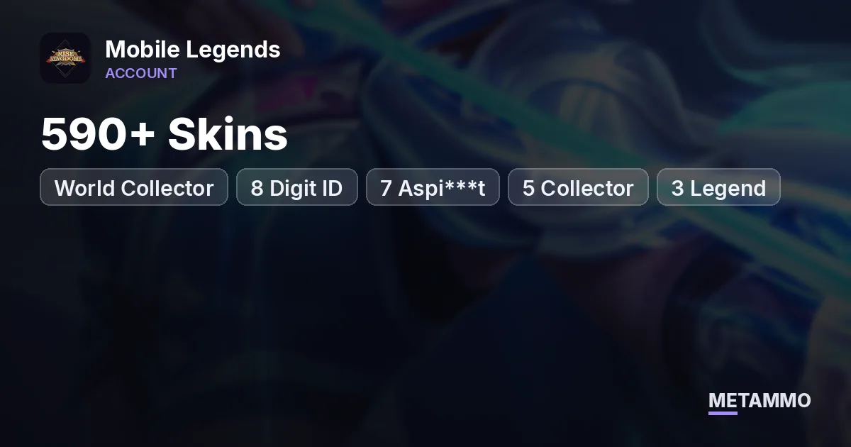 590+ Skins | World Collector | 8 Digit ID | 7 Aspi***t | 5 Collector | 3 Legend | Full Skin Sets - Mobile Legends account summary
