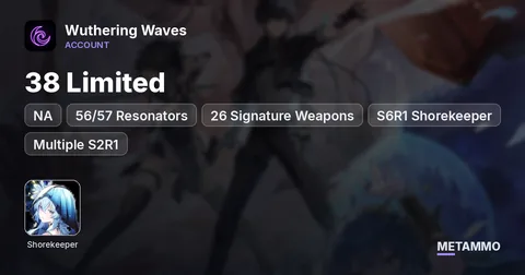 NA | 56/57 Resonators | 38 Limited | 26 Signature Weapons | S6R1 Shorekeeper | Multiple S2R1