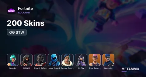 200 Skins | OG STW | Wonder | IKONIK | Stealth Reflex | Honor Guard | Royale Bomber | Glow | Rose Team Leader | Warpaint