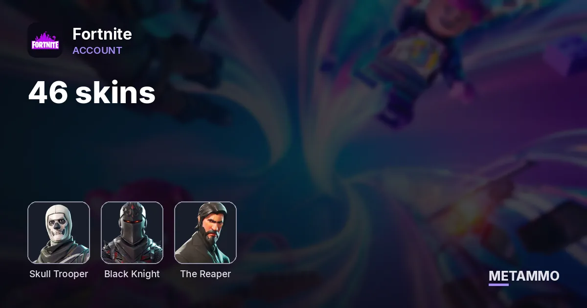 46 skins + OG SKULL + BLACK KNIGHT + THE REAPER - Fortnite account summary