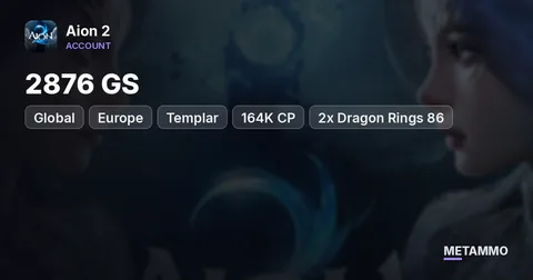 Templar | 2876 GS | 164K CP | 2x Dragon Rings 86 | Membership 9 Days + Battle Pass | Global EU Bakarma Elyos