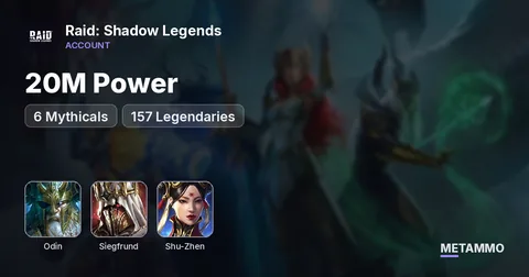 20M Power | 6 Mythicals | Odin, Siegfrund, Shu Zhen | 157 Legendaries
