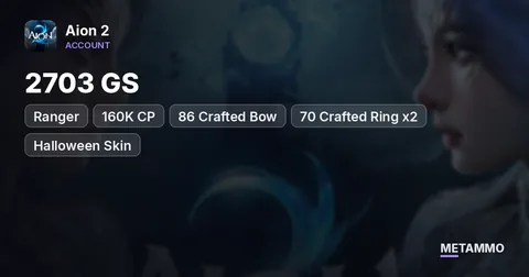 Ranger | 2703 GS | 160K CP | 86 Crafted Bow | 70 Crafted Ring x2 | Halloween Skin