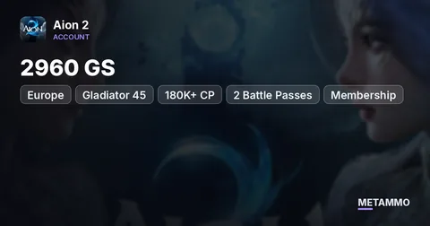Gladiator 45 | 2960 GS | 180K+ CP | 2 Battle Passes | Membership | 1 Alt 80K CP | EU Bakarma Elyos