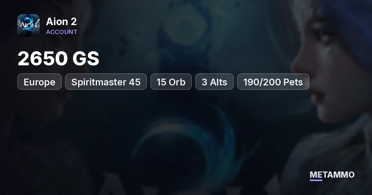 Spiritmaster 45 | 2650 GS | +15 Orb | 3 Alts | 190/200 Pets | EU Bakarma Elyos - Aion 2 account summary