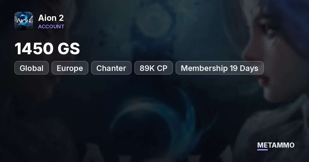Chanter | 1450 GS | 89K CP | Membership 19 Days | 53M Kina | All Quests Done | Global EU Zemurru Asmodian - Aion 2 account summary
