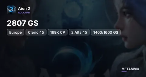 Cleric 45 | 2807 GS | 169K CP | 2 Alts 45 (1400/1600 GS) | Crafted Ring | EU Lumiel Asmodian