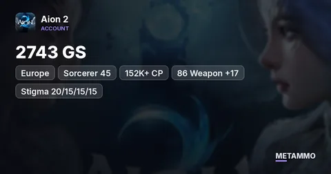 Sorcerer 45 | 2743 GS | 152K+ CP | 86 Weapon +17 | Stigma 20/15/15/15 | EU Fafnir Asmodian