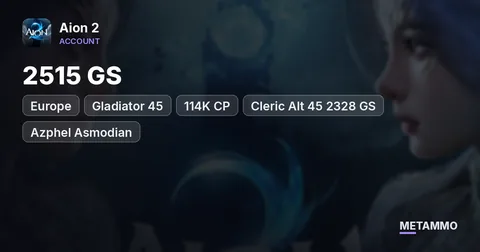 Gladiator 45 | 2515 GS | 114K CP | Cleric Alt 45 2328 GS | EU Azphel Asmodian